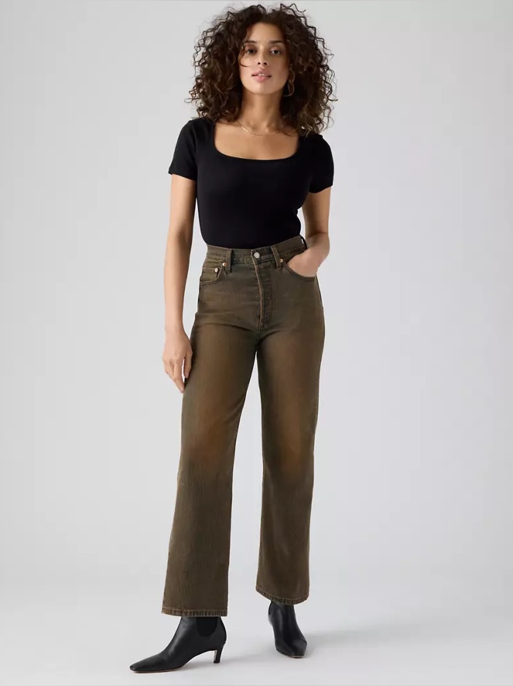 Levis Ribcage Straight Ankle Womens Jeans Size 29x29 Ranchera Brown High Rise
